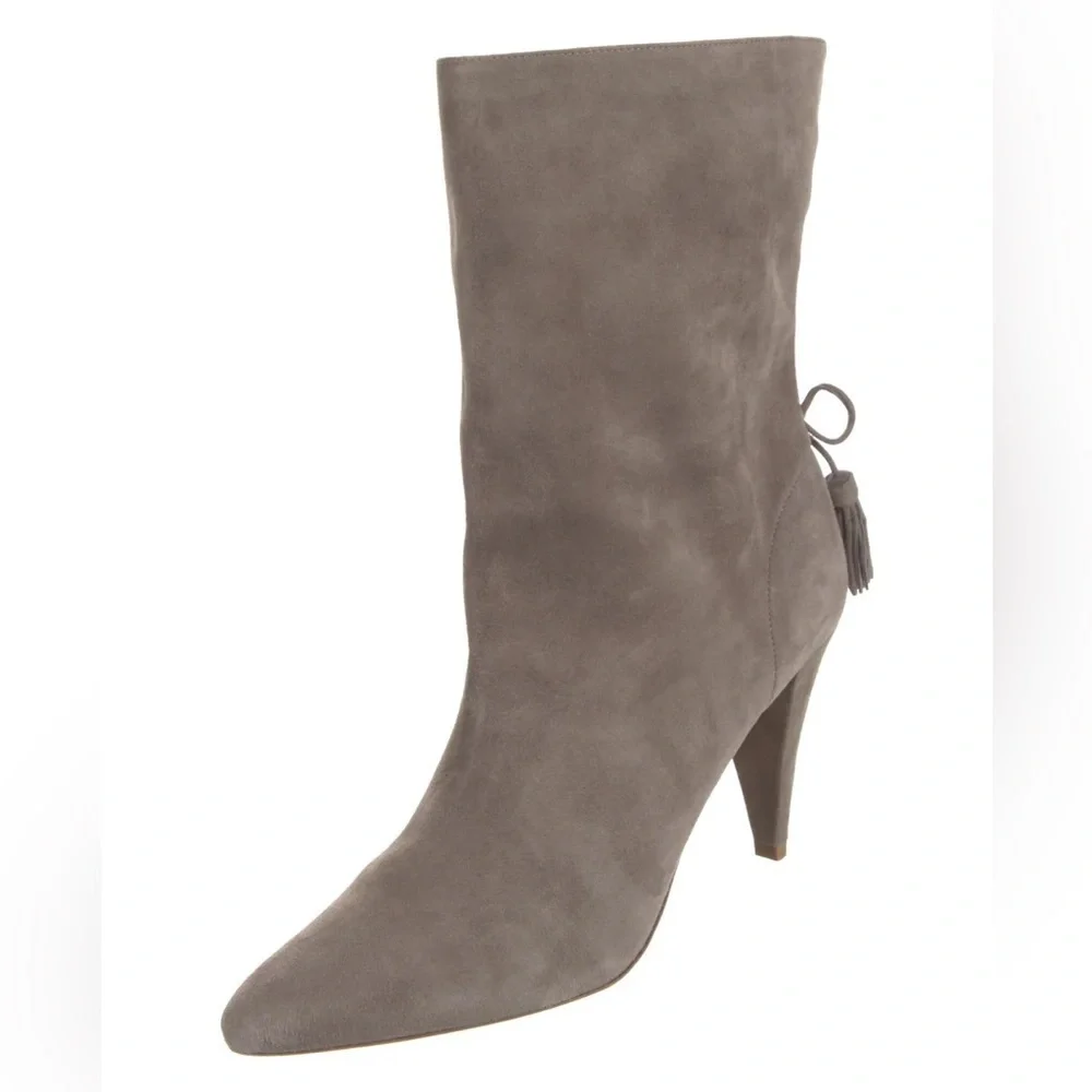 AQUAZZURA‎ X Claudia Schiffer Pointed-Toe Grey Ankle Boots